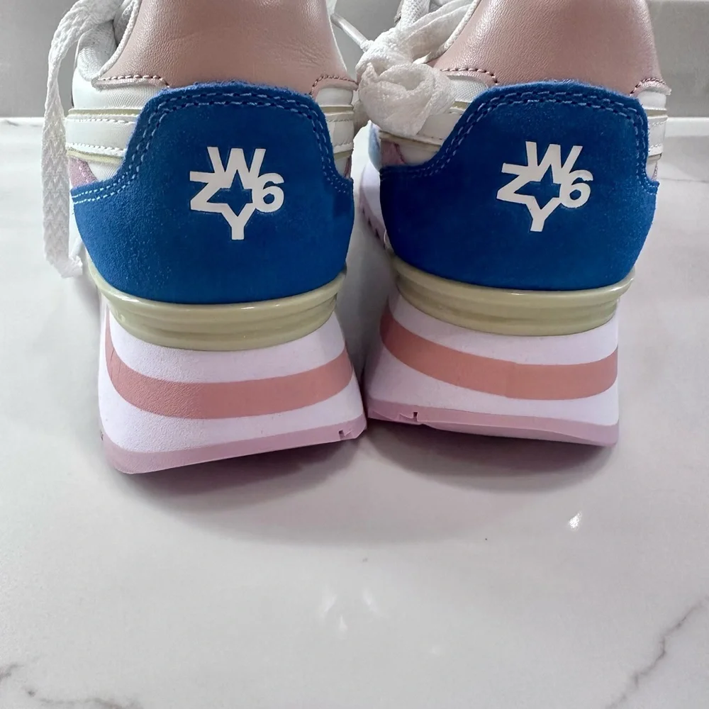 W6YZ      Yak suede colorblock retro platform sneakers - Picture 9 of 12